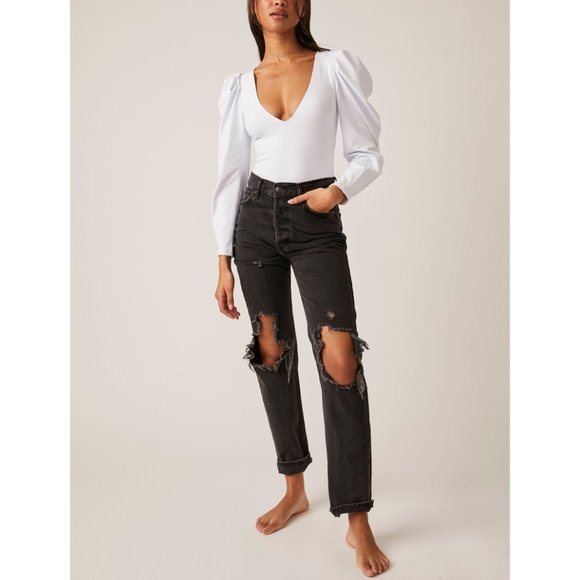 🎉LAST CHANCE🎉 FREE PEOPLE Va Va Voop Long Sleeve Bodysuit / White - Picture 6 of 8